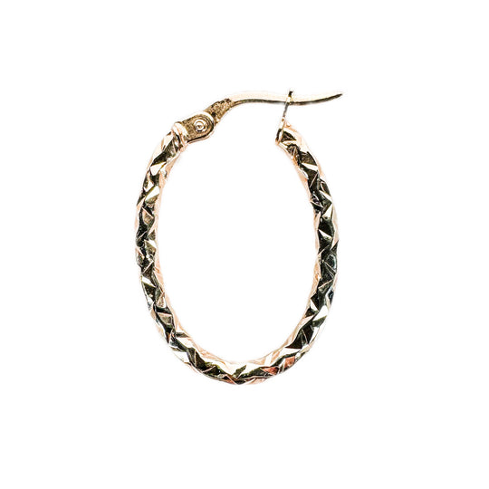 9ct Rose Gold Patterned Hoop Earrings