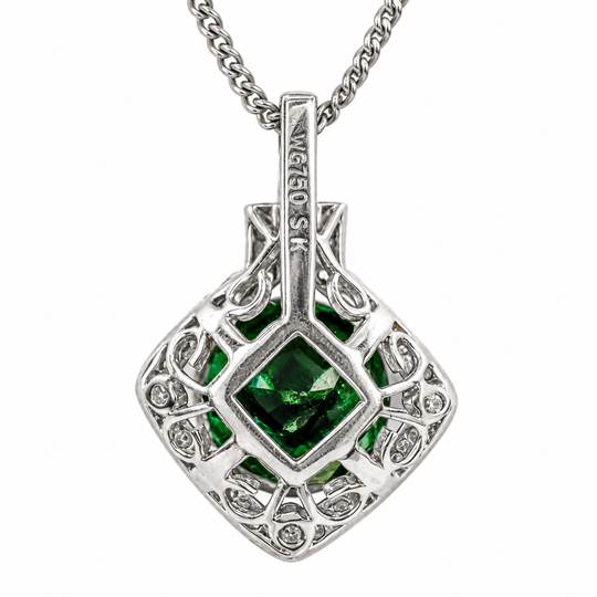18ct White Gold Tourmaline Pendant