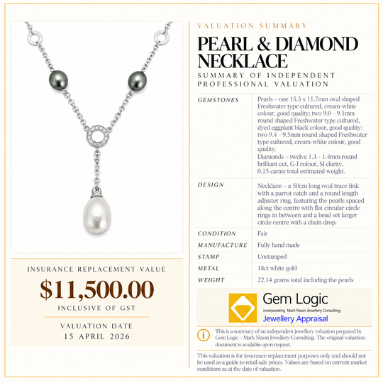 18ct White Gold Pearl & Diamond Necklace