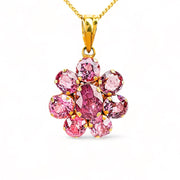 15ct Yellow Gold Spinel Pink Pendant