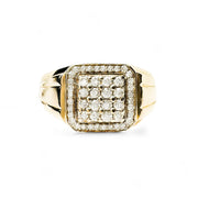 9ct Diamond Square Mens Ring