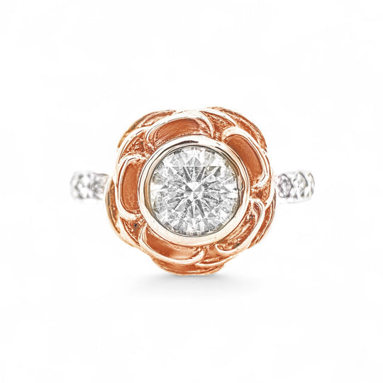 18 Karat Diamant-Rosenblütenring