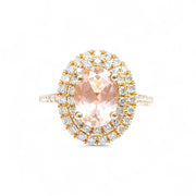 10ct Rose Gold Morganite & Diamond Ring