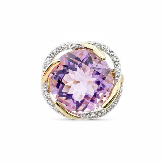 9ct Amethyst & Diamond Ring