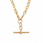 9ct Rose Gold Fob Curb T-Bar Chain