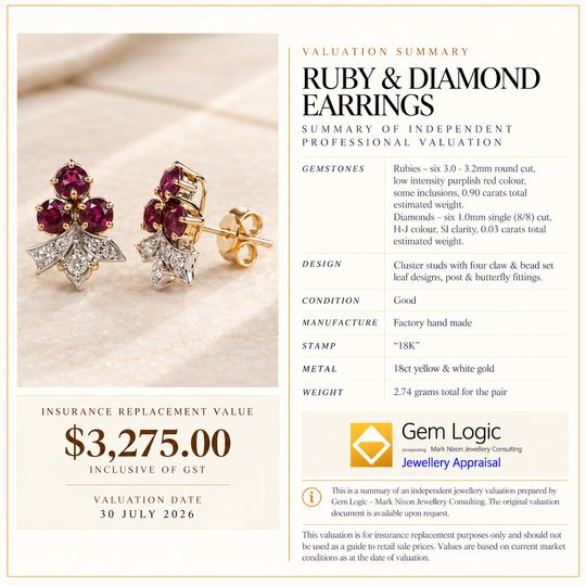 18ct Ruby & Diamond Cluster Earrings
