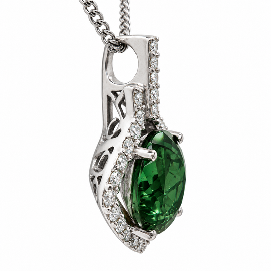 18ct White Gold Tourmaline Pendant