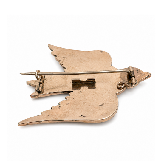 Sterling Silver Garnet Brooch, Circa 1990-1900