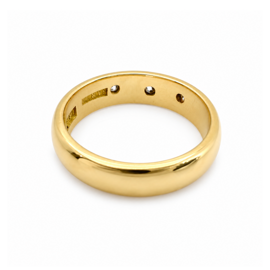 18ct Gold Three Diamond Starburst Ring