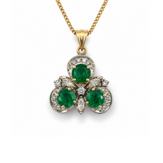 18ct Gold Emerald Pendant 