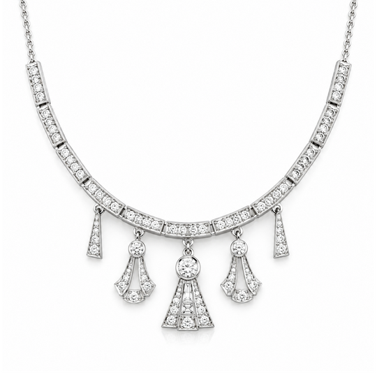 9ct 1.45ct Diamond Art Deco Necklet