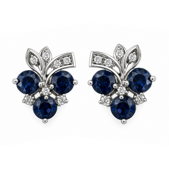 18ct White Gold Sapphire Earrings