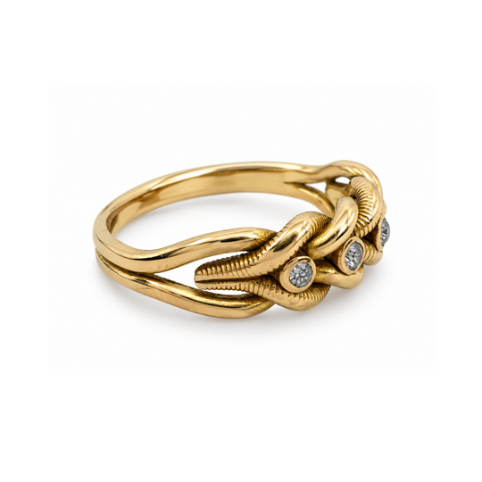 18ct Woven Diamond Ring