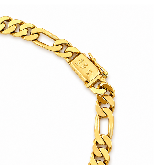18ct Yellow Gold Figaro Bracelet 