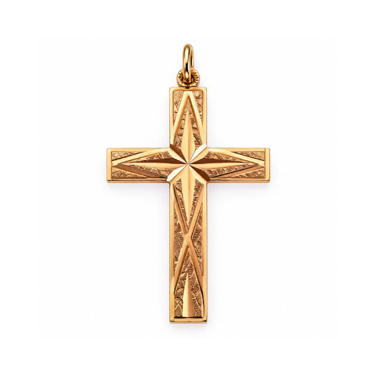 9ct Rose Gold Cross Pendant