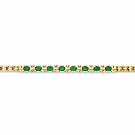 18ct Emerald & Diamond Bracelet