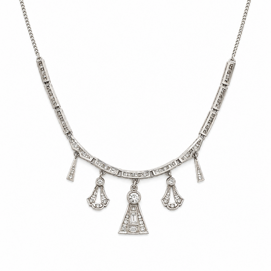 9ct 1.45ct Diamond Art Deco Necklet