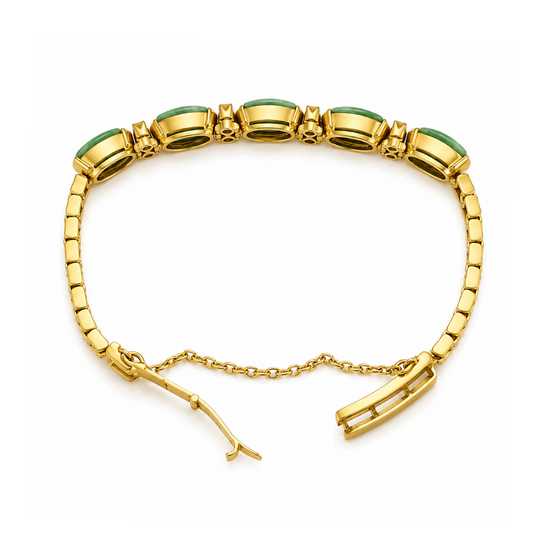 Vintage Jadeite & Diamond Bracelet 