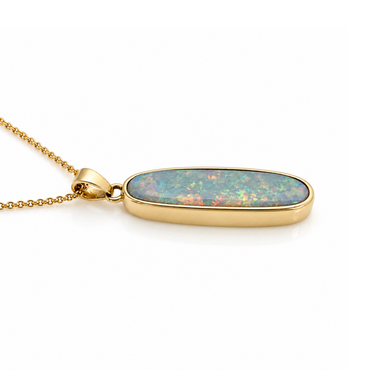 18ct Yellow Gold Opal Pendant