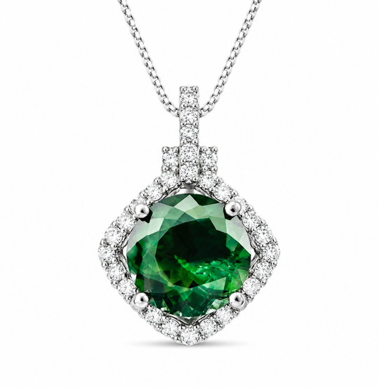 18ct White Gold Tourmaline Pendant