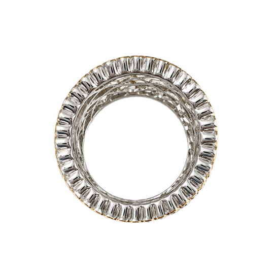 Sterling Silver Cubic Zirconia Leaf Ring
