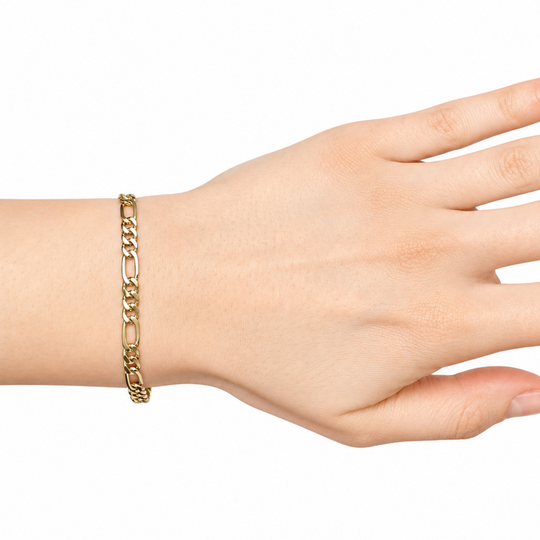 18ct Yellow Gold Figaro Bracelet 