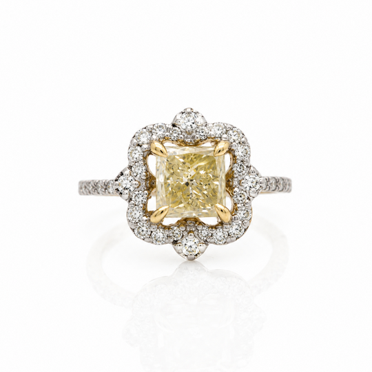 14ct Yellow Gold Yellow Diamond Ring 