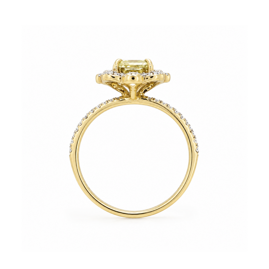 14ct Yellow Gold Yellow Diamond Ring 
