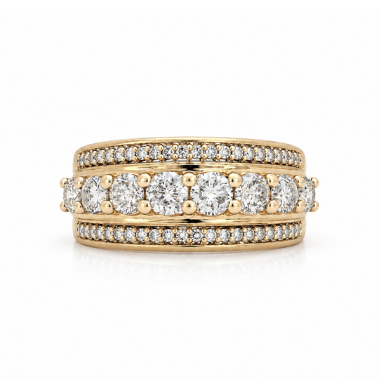 10ct Yellow Gold Diamond Cluster Ring 
