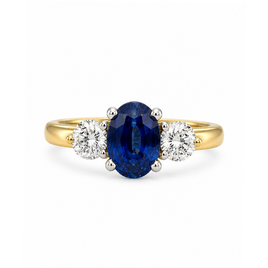 18ct Yellow & White Gold Sapphire & Diamond Ring