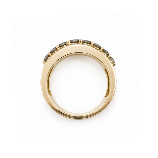 10ct Yellow Gold Diamond Cluster Ring 