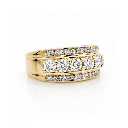 10ct Yellow Gold Diamond Cluster Ring 