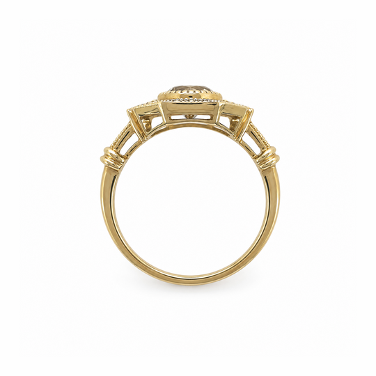 14ct Yellow Gold Floating Halo Ring