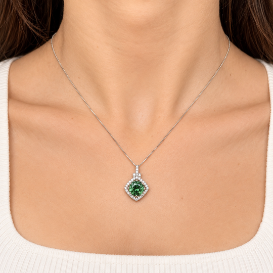 18ct White Gold Tourmaline Pendant