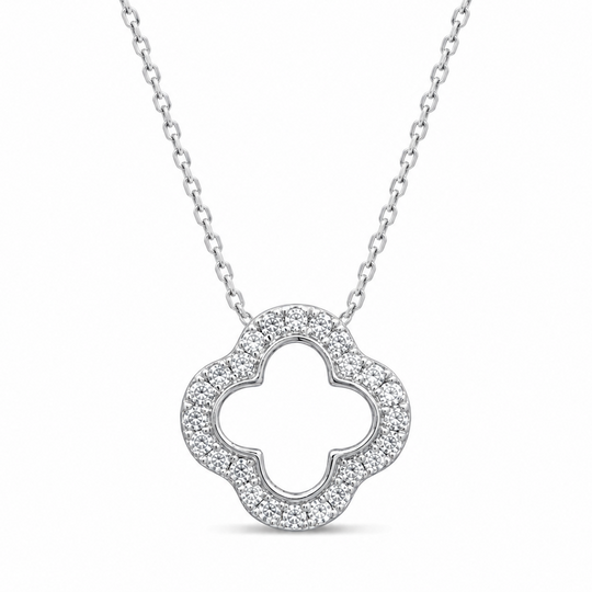 14ct Clover Diamond Pendant & Chain