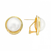 14ct Yellow Gold Mabe Pearl Earrings