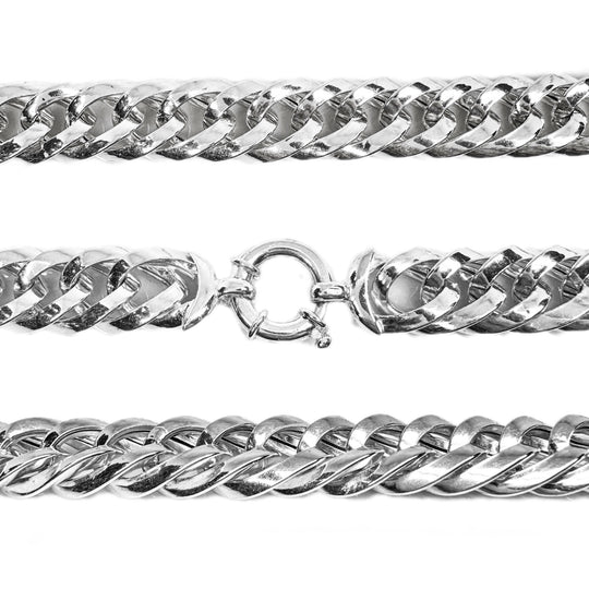 Sterling Silver Curb Bolt Ring Chain