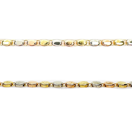 18ct Yellow, White & Rose Gold Bracelet