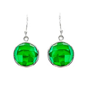 Green Onyx Silver Drop Earrings