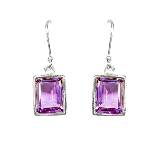 Amethyst Sterling Silver Drop Earrings