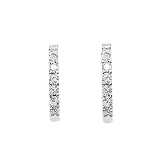 Silver Huggie Hoop Earrings 