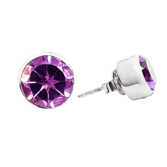 Amethyst Sterling Silver Stud Earrings