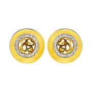 18ct Yellow Gold Diamond Heart Earrings