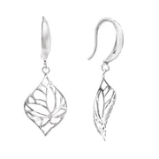 Leaf Drop Silver Earrings
