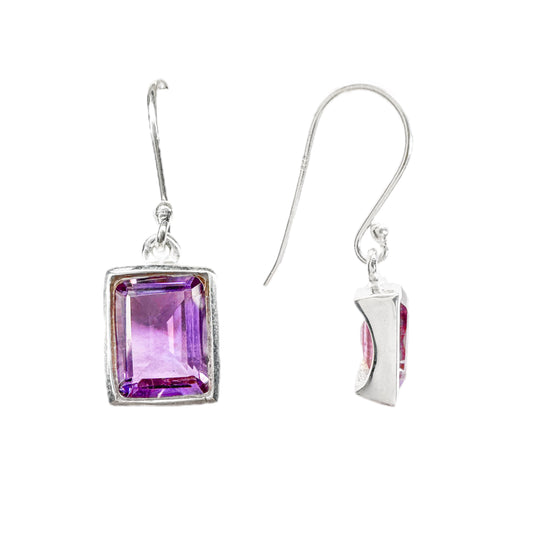 Amethyst Sterling Silver Drop Earrings