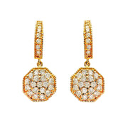 18ct Rose Gold Diamond Drop Earrings