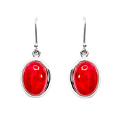 Ruby Sterling Silver Drop Earrings Sterling Silver Natural Ruby Drop Earrings