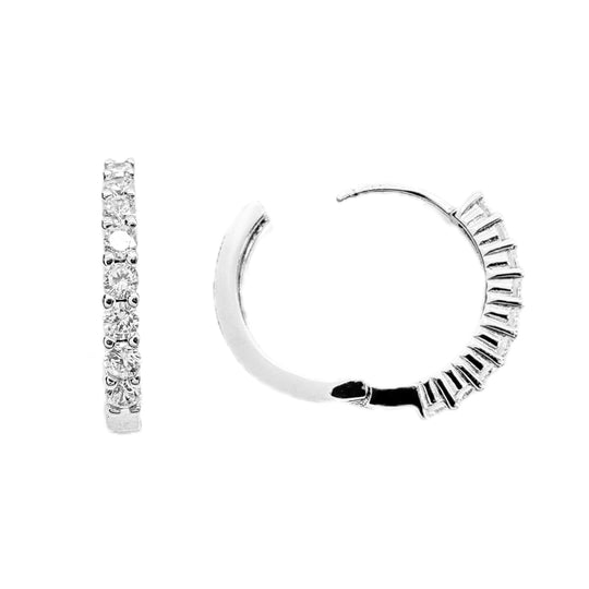 Silver Huggie Hoop Earrings 
