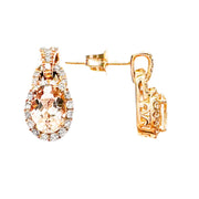 9ct Morganite Diamond Earrings 