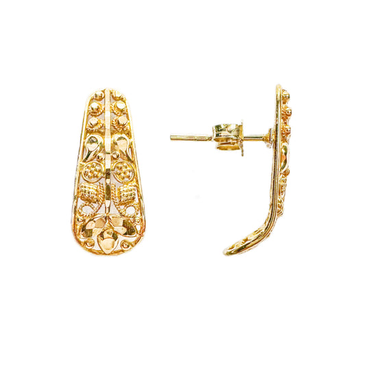 18ct Tapered Drop Earrings